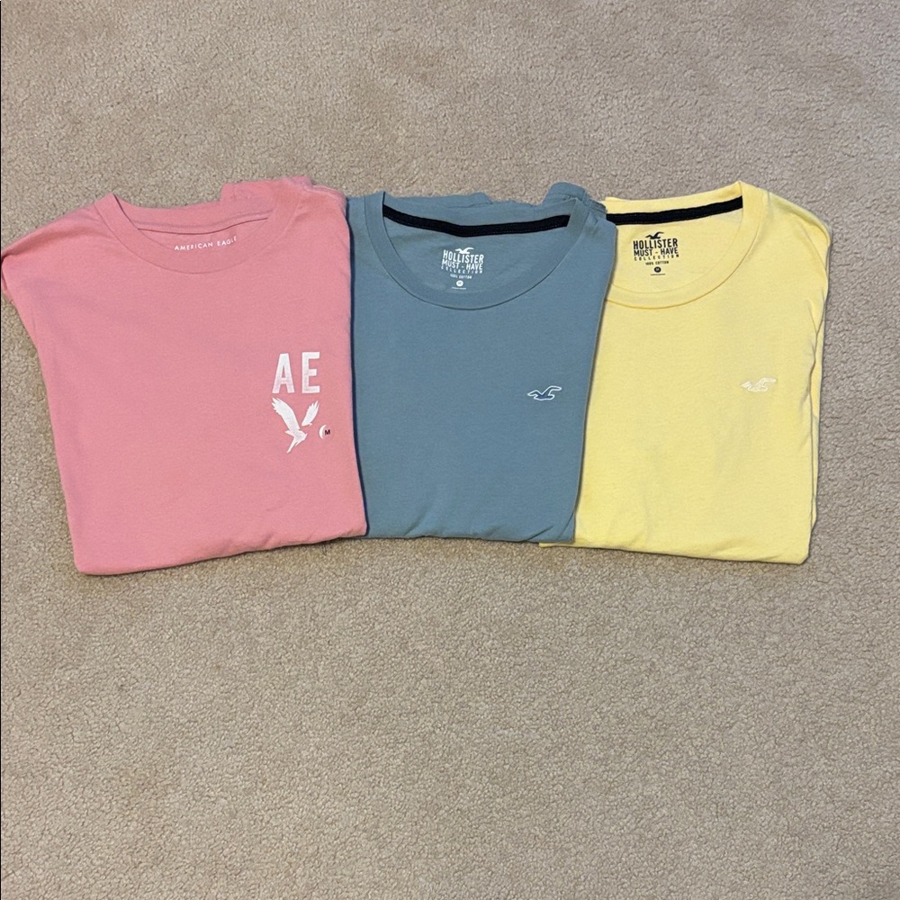 American Eagle Outfitters Short Sleeve Tees in Pink, Blue, and Yellow